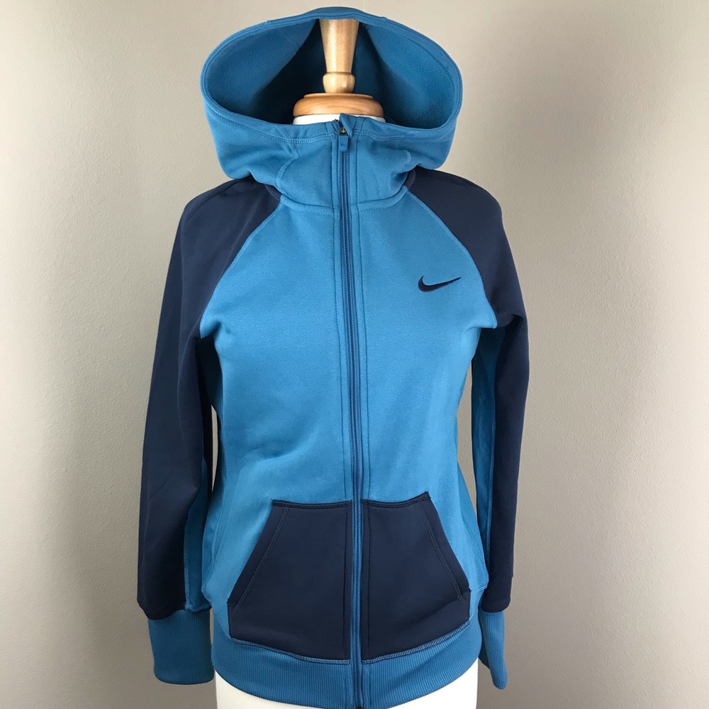 Nike ThermaFit Zip Hoodie | Blue & Navy | size M